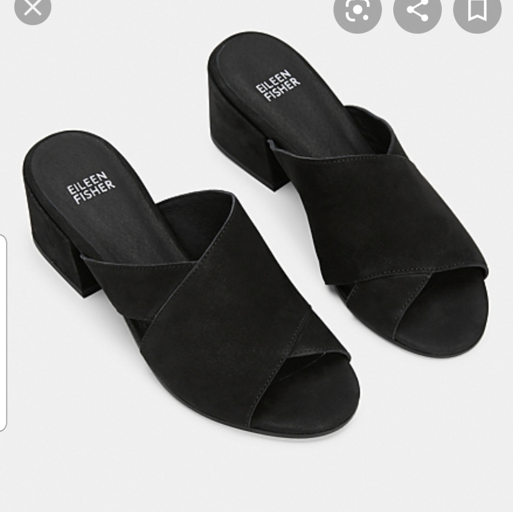 Eileen Fisher Black Slide Sandals